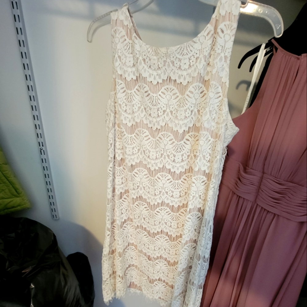 Graduation/bridal dress, 12P, nude and cream